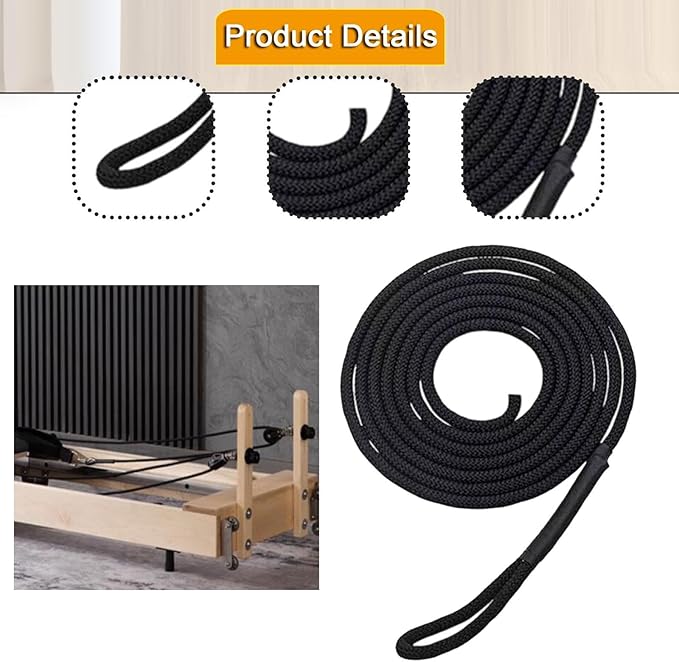 Pilates Reformer Pull Rope Components Hardware, Easy to Install, Band, Strap for Pilates Core Bed Accessories Exercise Equipment, 260cm/102.36inch