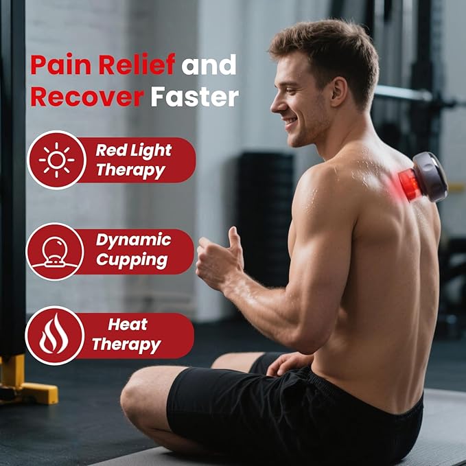 UOTT Original 20 Levels Cupping Kit for Massage Therapy (2PCS),5-in-1 Smart Dynamic Cupping Set with Red Ligh-t Therapy&Heat Penetrates for Targeted Pain Relief, Knots, Aches, Muscle Soreness