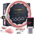 U5 Smart Weighted Hula Hoop with Counter & Waist Trimmer – 16 Knots, 28"–46" Adjustable Infinity Hoop Plus Size, Quiet Rubberized Wheels, Ab Workout Fitness, Weight Loss, Abdominal Toner
