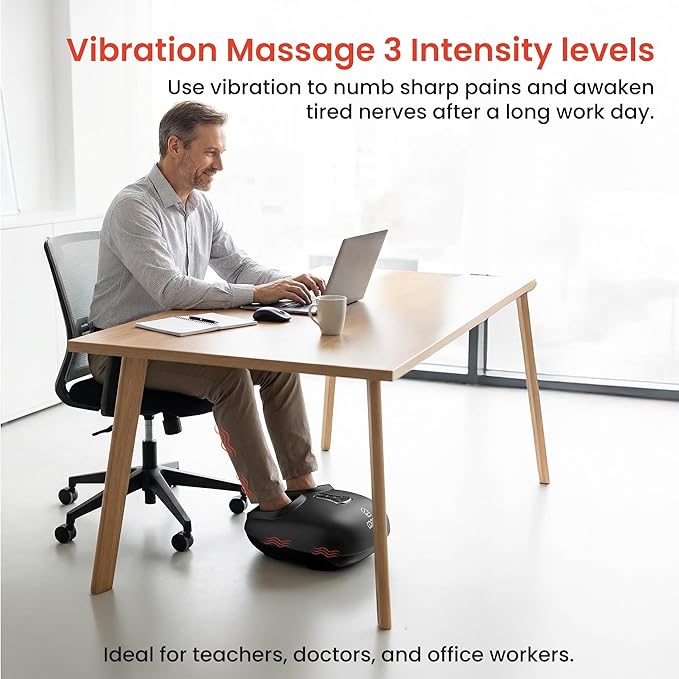 COMFIER Shiatsu Foot Massager with Heat, Kneading Rolling,Vibration, Compression,Remote Control,Foot Massage for Neuropathy,Plantar Fasciitis,Size 13“