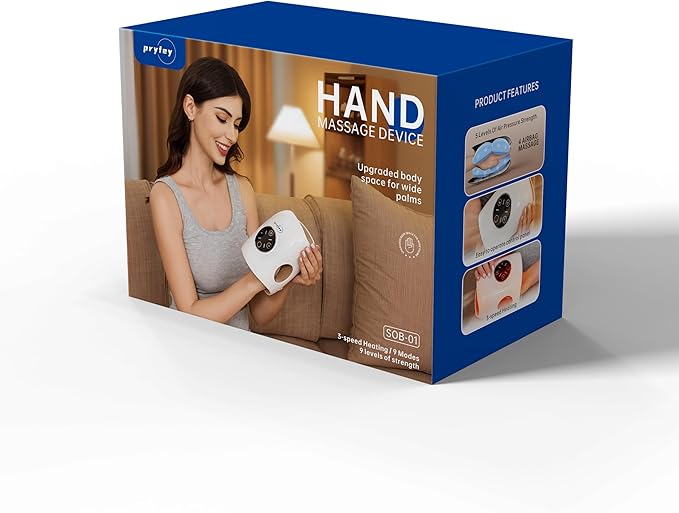 Hand Massager, 9 Modes 9 Intensities Hand Massage, Cordless Hand Massager for Arthritis and Carpal Tunnel, Mother's Day Gifts for Men Women Parents Relaxation at Office, White