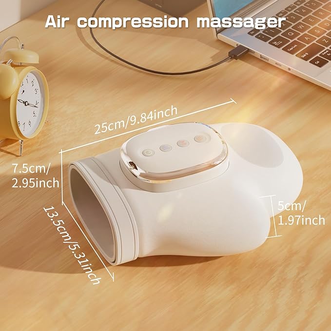 Hand Massager with Heat and Compression - Cordless Electric Hand and Wrist Massager for Arthritis, Carpal Tunnel & Finger Pain Relief - 5 Levels 3D Wave Pressure, 3 Heat Settings - Ideal Gift