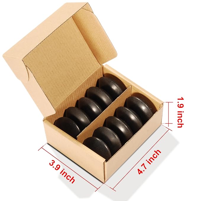 Master Massage 10-Piece Black Basalt Hot Stone Set – Contour & Malteser Shape Lava Stones for Relaxing Massage Therapy – Includes Unique Dish for Convenient Storage