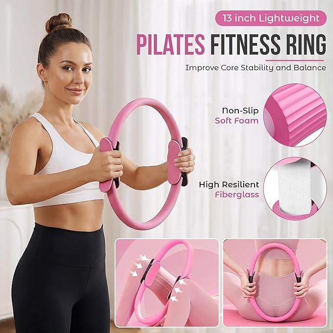 Home Pilates Kit for Women & Men | Better Me Pilates Kit with 14 Inches Pilates Ring and Ball Set, Resistance Bands, Core Sliders, Bag - Full Body Exercise Home Pilates Workout Kit