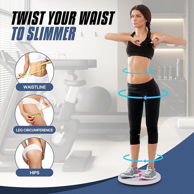 MADOG Ab Twister Board with 6 Magnets, Waist Twisting Disc for Aerobic Exercise, Reflexology & Core Workout Disc for Slimming & Strength Training