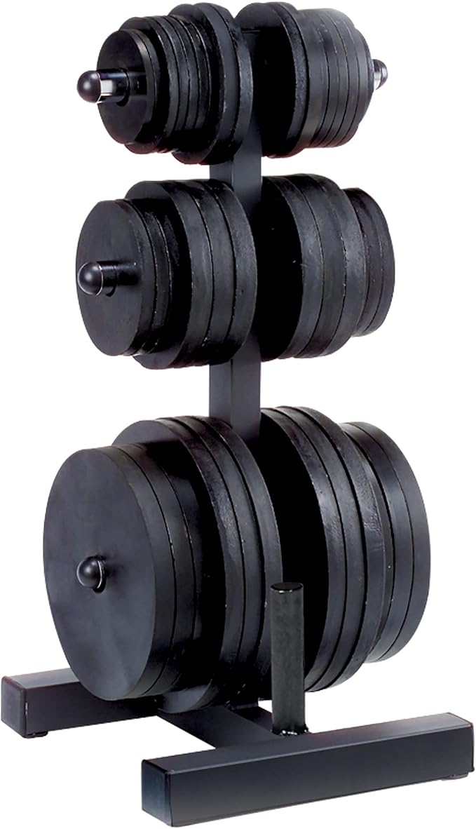 Body-Solid (WT46) 6-Post Olympic Weight Tree & Bar Holder - Durable Plate Rack and Weight Storage Stand for Home Gym - 1000 lb Weight Capacity