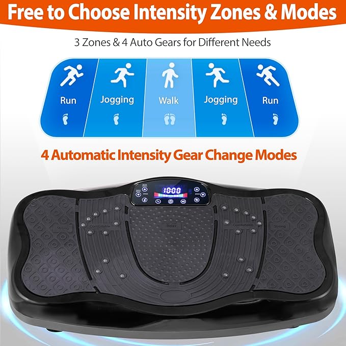ZENY Vibration Plate Exercise Machine, Full Body Vibration Platform for Home Workout, Weight Loss, Lymphatic Drainage, Body Shaping