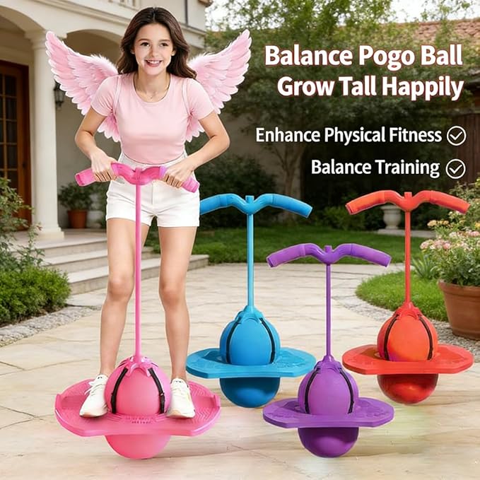 2026 new alance Ball，Jumper with Handle and Ball Pump，erfect for Balance, Coordination, And Fitness，Pogo Bouncing Ball Safe and Fun Pogo Stick for Adults，Indoor & Outdoor Fun
