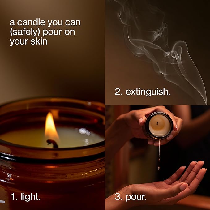 Maude Burn No. 1 - Hydrating + Skin-Softening Soybean + Jojoba Oil Massage Candle - Soothing Warm Massage Oil Candle with Notes of Amber, Lemongrass + Tonka Bean - Relaxing Self Care Gifts (4 oz)