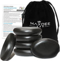 Maxdee Massage Stones Essential Hot Stones for Massage, 6 Large Hot Stones Massage Kit Hot Rocks Massage Stones for Professional or Home Spa, Foot Heater, Relaxing, Healing, Pain Relief, 2.4"*3.14"