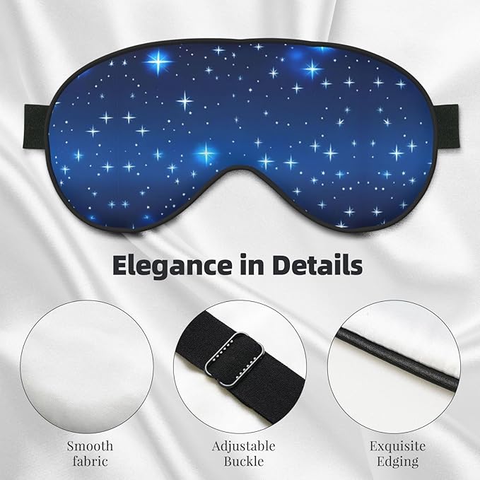 Blue Star Pattern Head-Mounted Double-Sided Light-Blocking Sleeping Eye mask to Protect Eyes and Relieve Eye Fatigue