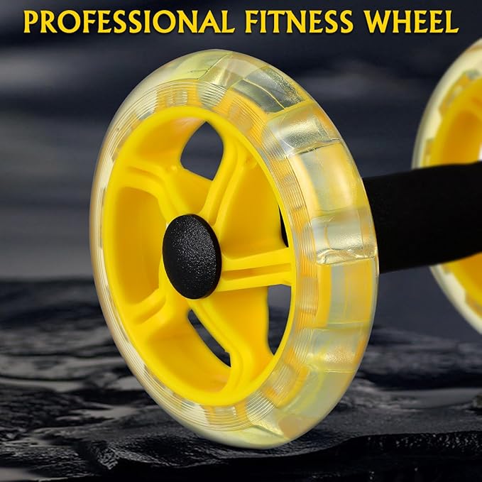 Exercise Ab Roller Wheel Tummy Weight Equipment Abdominal Roller Hand Weights Dumbbell for Yellow Fitness Device