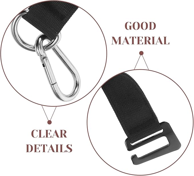 Fitness Pull up Hooks and Sandbag Hanging Strap, Heavy-Duty Black Metal Gym Equipment Accessory for Home Workout, Punching Bag and Swing Suspension, Strength Training Attachment