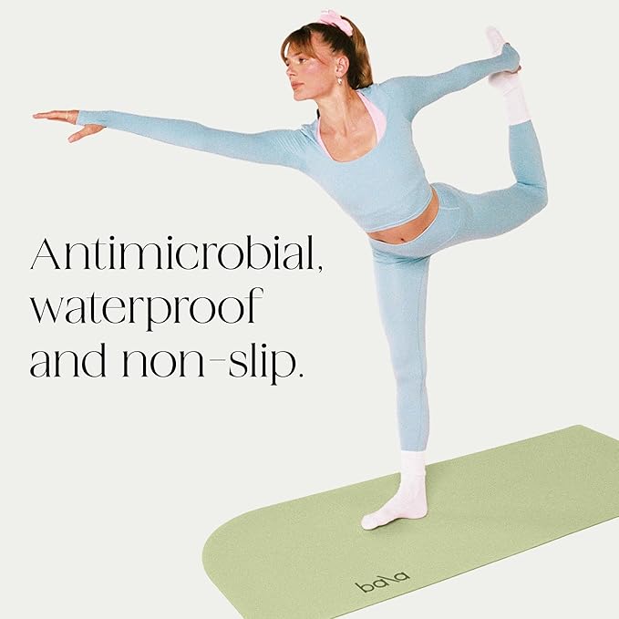 Bala Yoga Mat for Home Gym - Non Slip Exercise Mat for Home Workout, Stretching, Pilates, Aerobics & Floor & Fitness Work Out - Indoor Exercising Mat