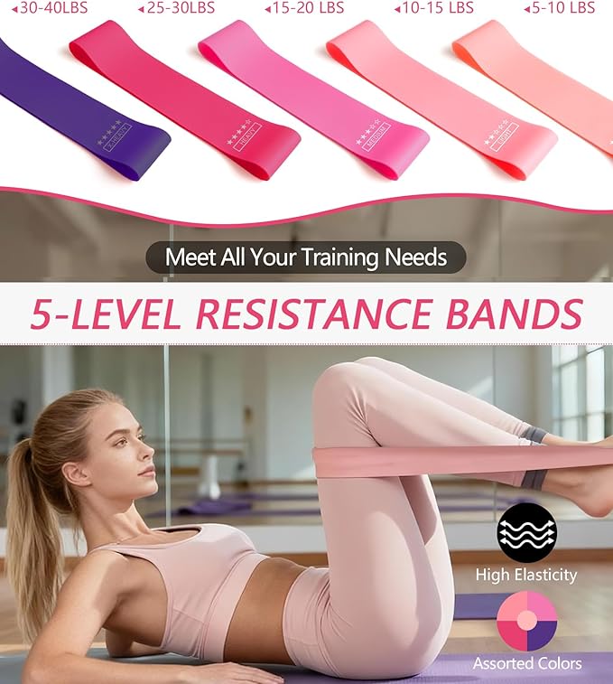 Pilates Ring Ball Set at Home Pilates Equipment Workout Set with Resistance Bands for Beginners Home Workouts Yoga