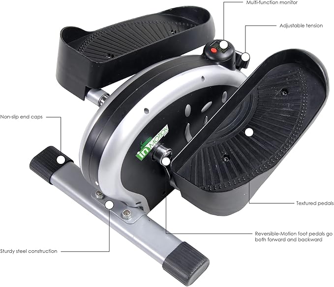 Stamina Inmotion Compact Strider Foot Exercise Machine - Under Desk Elliptical - Standing or Seated Elliptical Fitness Equipment