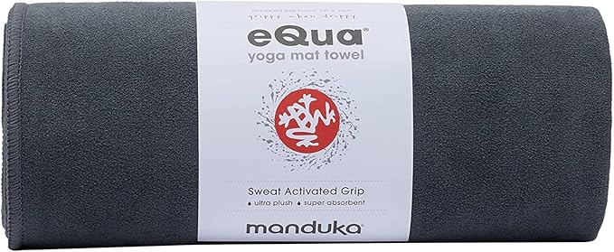 Manduka eQua Hot Yoga Mat Towel - 72" Instant Moisture Activated Grip Ultra Soft Microfiber Quick Dry, Daily Use Ready Lightweight, Travel Friendly Mat Layer 72 x 26.5 inches