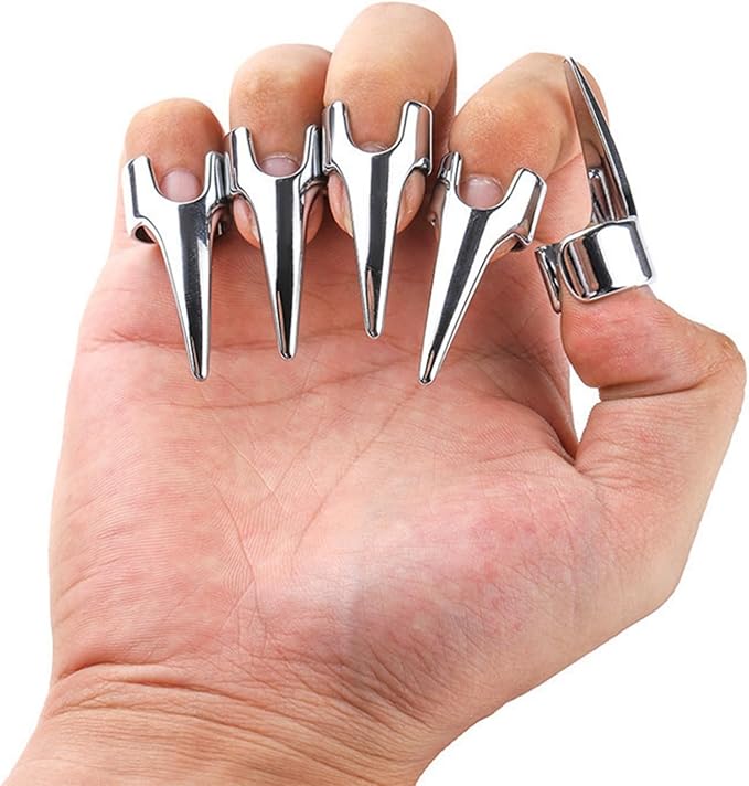 5X Back Scratcher Nail Covers Backscratcher Grating Back Tickler Tools for Women Men Backs Scratchers Tickle Touching Cosplay Stainless Steel Smooth Pets Nails Scratching Hair Parting Ring