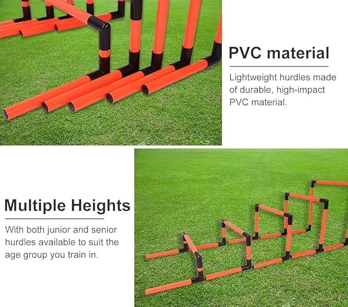 Kids Portable Hurdles Training Equipment - Plastic Soccer Agility Workout Trainer Kit, 5 Pack Different Height Hurdles, Track and Field Practice Kit(Color:Yellow)