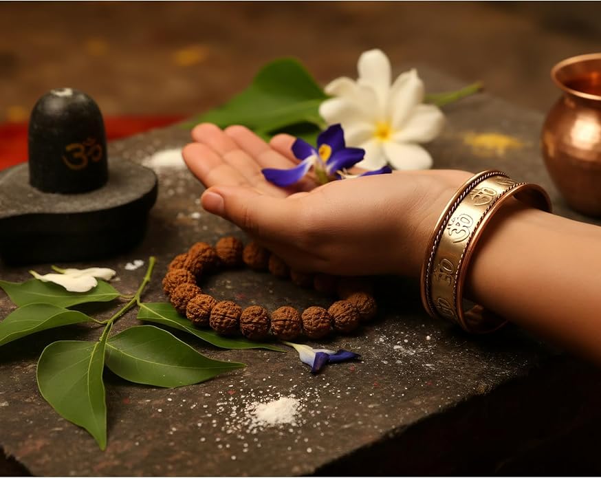 Touchstone copper bracelets | gift for men women |adjustable 100% pure solid real magnetic jewelry | handmade bracelet set combo | rope braided tibetan bangles.