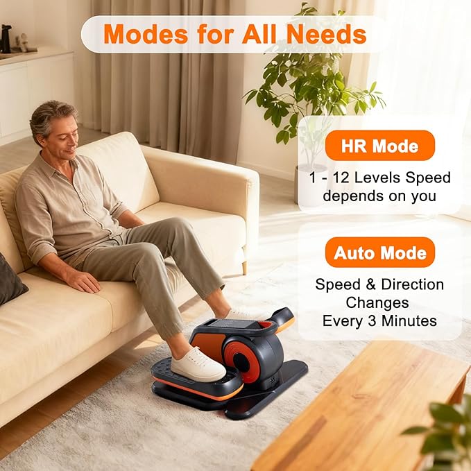 OLIXIS Under-Desk Elliptical Machine–Compact & Quiet Mini Pedal Exerciser with Adjustable Speed, LED Display, Portable Fitness Solution for Home or Office Workouts