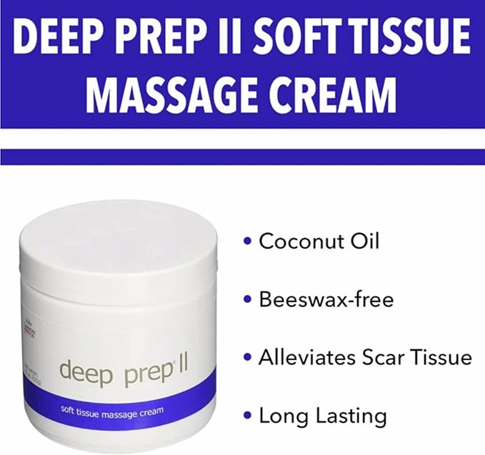 Deep Prep II Soft Tissue Massage Crème, 15 oz Jar – Long-Lasting, Non-Greasy Formula for Therapeutic Massages