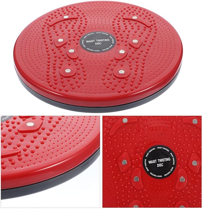 Yardwe Twist Board Fitness Device Red Rotating Waist Twisting Disc with Foot Massage for Indoor Body Shaping and Core Exercise