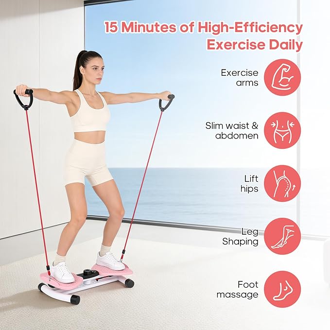 Waist Twister Machine Exercise, Ab Twister Board with the Smart LCD Digital Monitor, 300lbS Capacity & 20dB Ultra-Quiet, Anti-Slip Home Gym Workout Equipment for Women Belly Fat