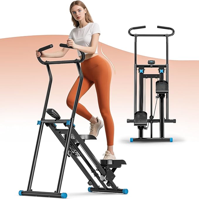 Stair Stepper for Home Gym, 350lbs Vertical Climber Machine with LCD Display, Non-Slip Pedals & 350lb Capacity Compact Folding Cardio Exercise Climber