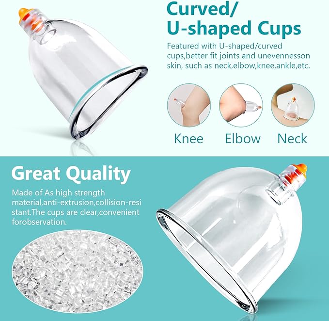Ditind Cupping Therapy Set, 24 Pcs Cupping Set, Professional Cupping Kit for Massage Therapy, Portable Upgrade Cupping with Case, Pump Suction Cups for Cellulite Muscle Pain Relief Physical Therapy