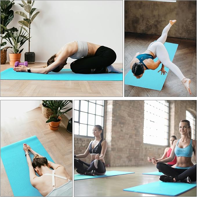3 Pack Hot Yoga Towels with Plum Blossom Dots, Sky Blue Non-Slip Yoga Mat Towel, Super-Absorbent Soft Suede Microfiber Towel for Hot Yoga, Pilates, Bikram and Exercise Workout(24" x72",Sky Blue)