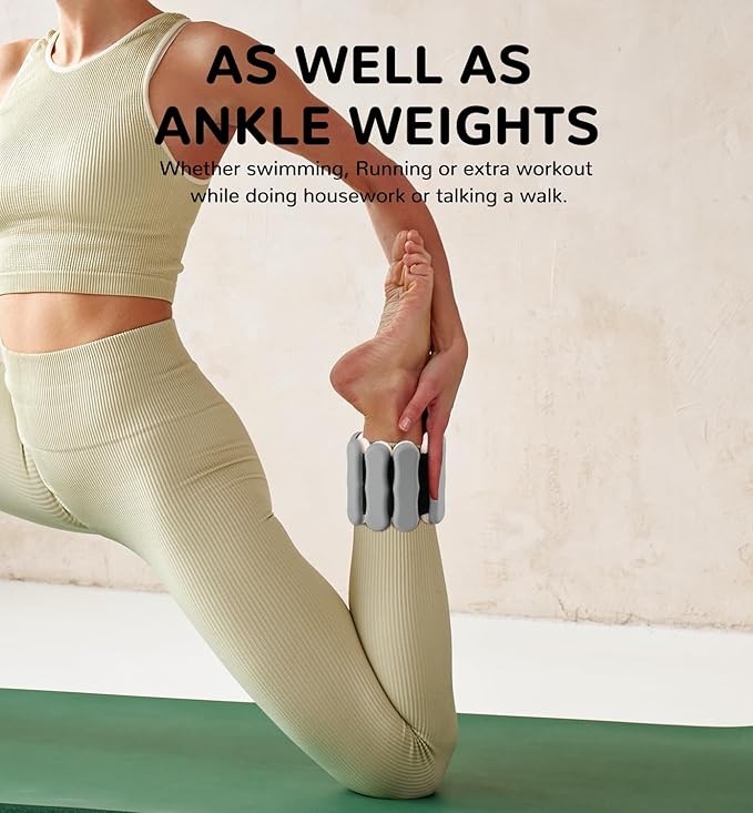 Wrist Ankle Weights for Women Men, Leg Arm Wrist Weights Bangles 1lb*2 2lb*2 Wearable Weights Pilates Weighted Bracelet for Strength Training Walking Swimming Yoga Physical Therapy