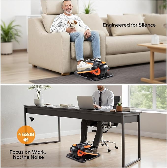 NEWBULIG Under Desk Elliptical Machine, Ellipse Leg Exerciser As Seen On TV with Remote Control, 12 Adjustable Speeds