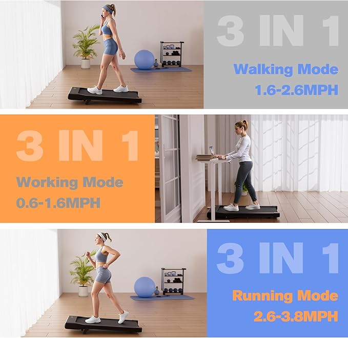 Walking Pad,6% Walking Pad with Incline,No-Assembly Walking pad Treadmill with APP and Remote Control,LED Display,2.5 HP Quiet Under Desk Treadmills,300 lbs Capacity