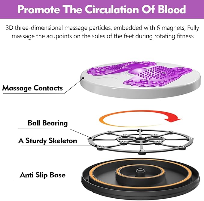 Twister Board for Exercise Waist Twisting Disc with Handles Ankle Body Aerobic Exercise Waist Twisting Machine Exercise Twist Board With Foot Massage