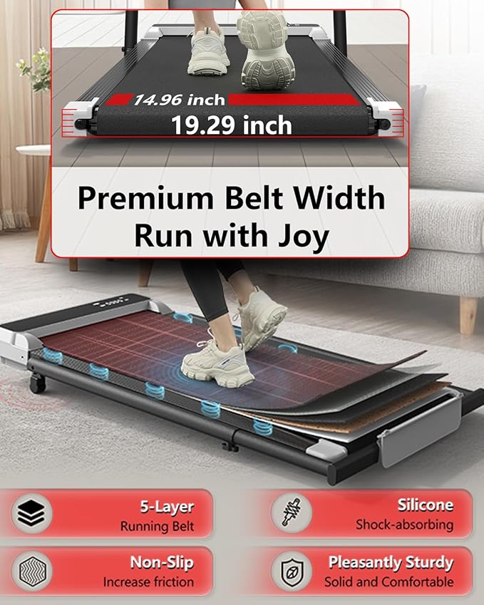 3-in-1 Walking Pad with Incline,2.5 HP Under Desk Treadmill for Home Office,265 LBS Compact Walking Treadmill with LED Display,No Assembly