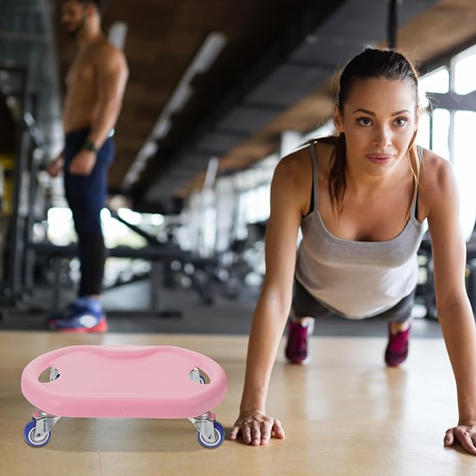 Quiet Fitness Abdominal Training Disc with Comfortable Handle Core Sliders for Home Gym Rolling Workout Equipment for All Levels Pink Silent Design