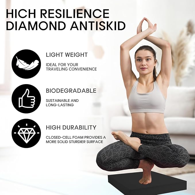 Exercise Balance Pad，Balance Foam Mat for Physical Therapy Equipment & Strength Stability Training, Slip Resistant Foam Mat for Yoga, Pilates, Meditation，Gardening knee pads