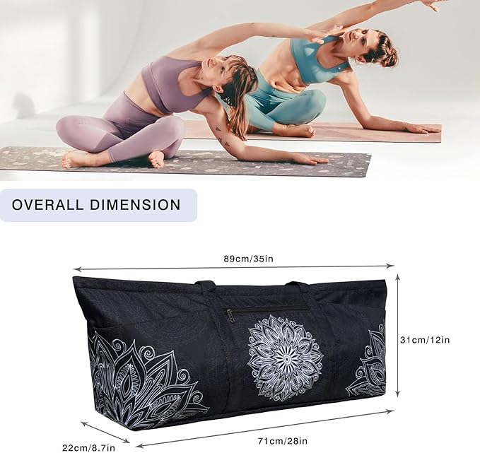 Yoga Mat Bag Yoga Mat Carrier with Shoes Compartment & Wet Pocket Pilates Bag with Zipper Pockets & Yoga Mat Holder Strap Yoga Bags and Carriers Fits All Your Stuff