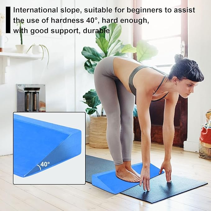 Yoga Squat Wedge Block,Pilates Yoga Wedge Stretch Accessories,Eva Support Inclined Squat Plate Balance Supportive Foam Wedge Block,for Exercise Wrist Strength Fitness Gym(Black)