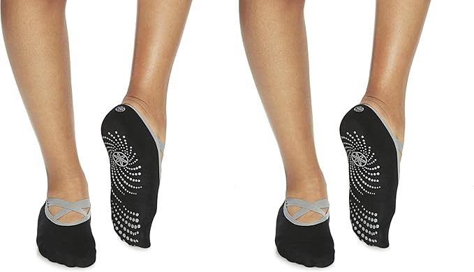 Gaiam Grippy Studio Yoga Socks for Extra Grip in Standard or Hot Yoga
