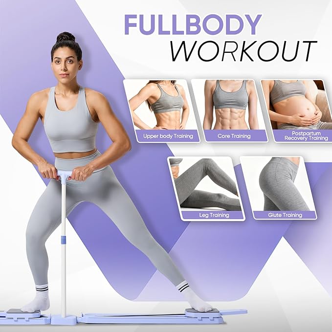 Prorobust Pilates Board, 9 in 1 Mini Plilates Reformer Set, Multifuncional Portable Pilates Reformers Board Kit for Home Gym Workout, Free Combination 100+ Exercise Mode