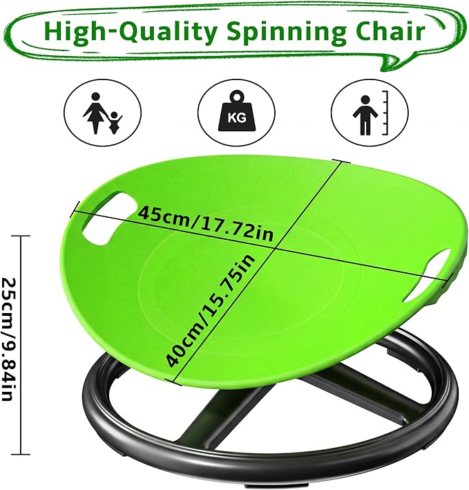 1 Durable Plastic Rotating Sensory Chair - Pilates Stability Chair, Oval Eggshell Design, Upgraded Non-Slip Base, Office Stool, Training And Rehabilitation Equipment, Suitable For Home Use (green)