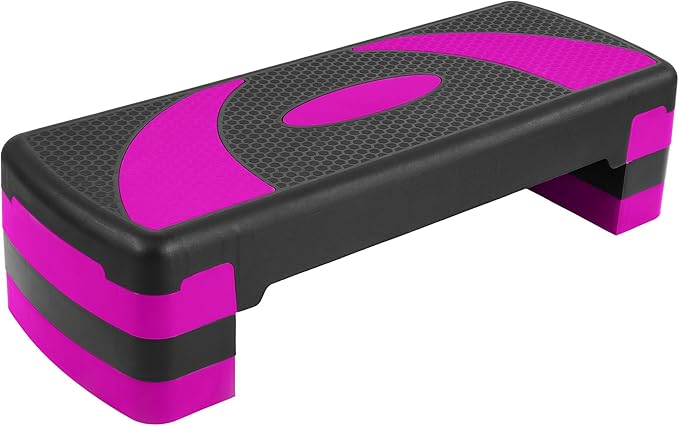 BalanceFrom Aerobic Step Platform Trainer with Adjustable 3-Level Risers, 400 Pound Weight Capacity – Non-Slip Exercise Stepper for Cardio, Strength, and Fitness Workouts at Home or Gym