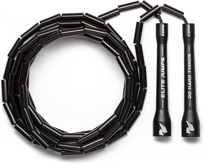 Elite Jumps - Do Hard Things 1” Beaded Jump Ropes | Crossover Jump Rope for Your Exercise Equipment | Segmented Jump Rope