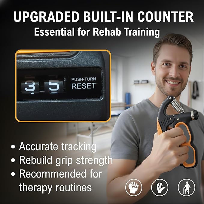 Grip Strength Trainer, 22-330Lbs Adjustable Resistance Forearm Strengthener, Hand Grip Strengthener with Counter, Heavy-Duty Grip Trainer for Wrist & Finger Exercise