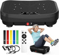MASYN Vibration Plate Exercise Machine for Lymphatic Drainage 120 Levels Whole Body Vibrating Platform with Resistance Bands & Bluetooth 440 lbs Capacity Shaker Board Workout Equipment for Weight Loss