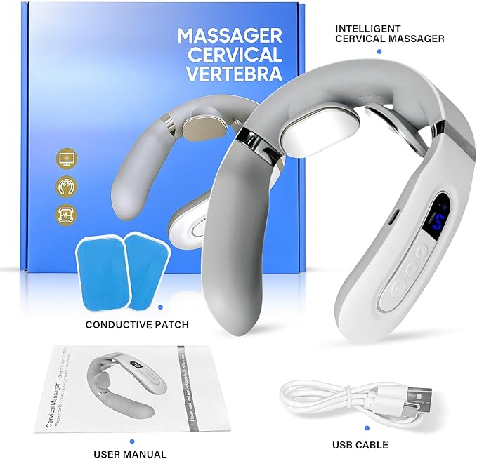 Richie House Neck Massager with Heat, Neck Massager for Pain Relief Deep Tissue,Electric Portable Neck Massager with Heat for Women Men