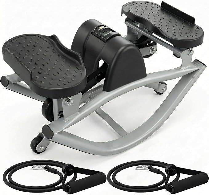 Rock Stepper Side to Side, Portable Home Fitness Rock Stepper with Digital Display & Anti-Slip Mat, 250LBS Capacity, Aerobic Workout for Leg & Glute Training, Home Office Apartment Use
