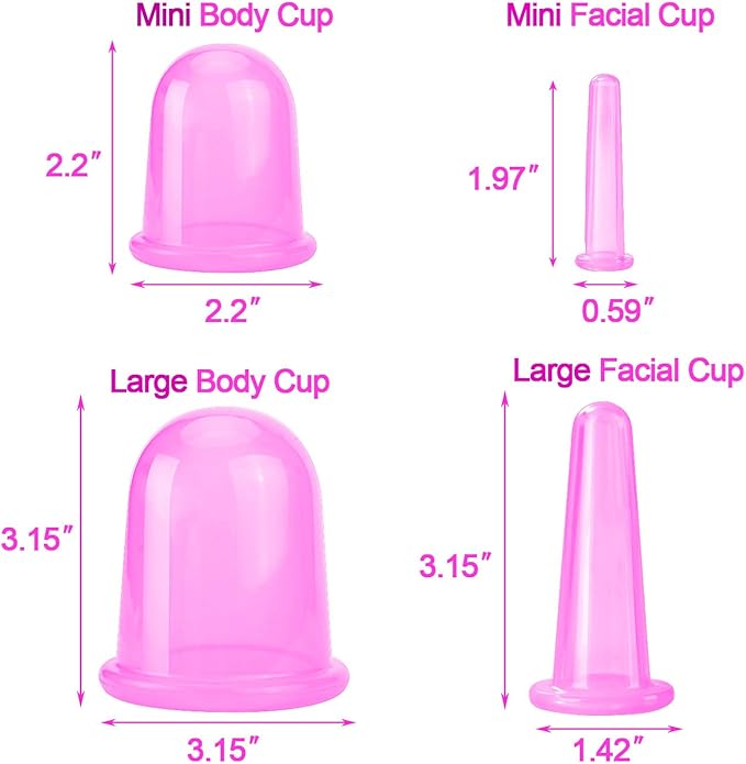 Cupping Therapy Sets 7Pcs Silicone Anti Cellulite Cup Vacuum Suction Massage Cups Facial Cupping Sets Body and Face Massager for Adults Home Use
